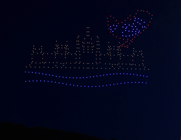 Dronshow Budapest felett. Forrás: BLIKK