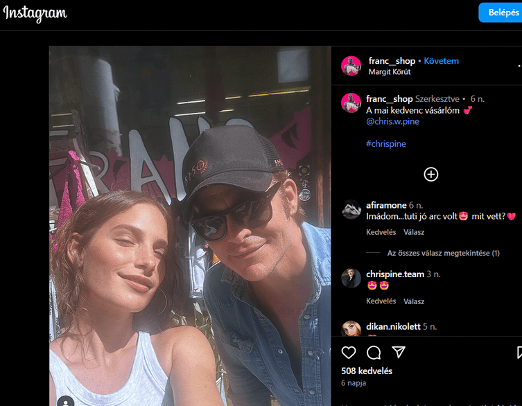 Chris Pine Budapesten