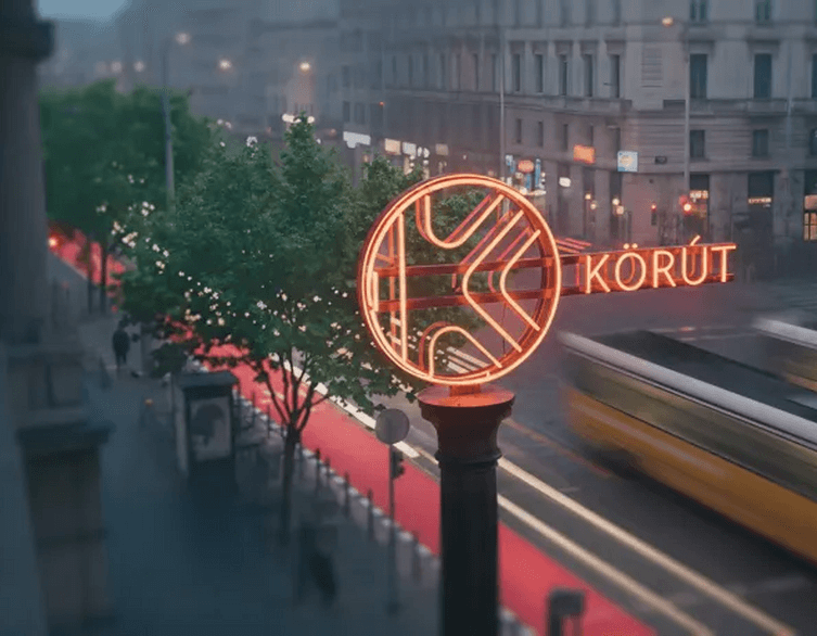 Neonfényes Körút Budapest